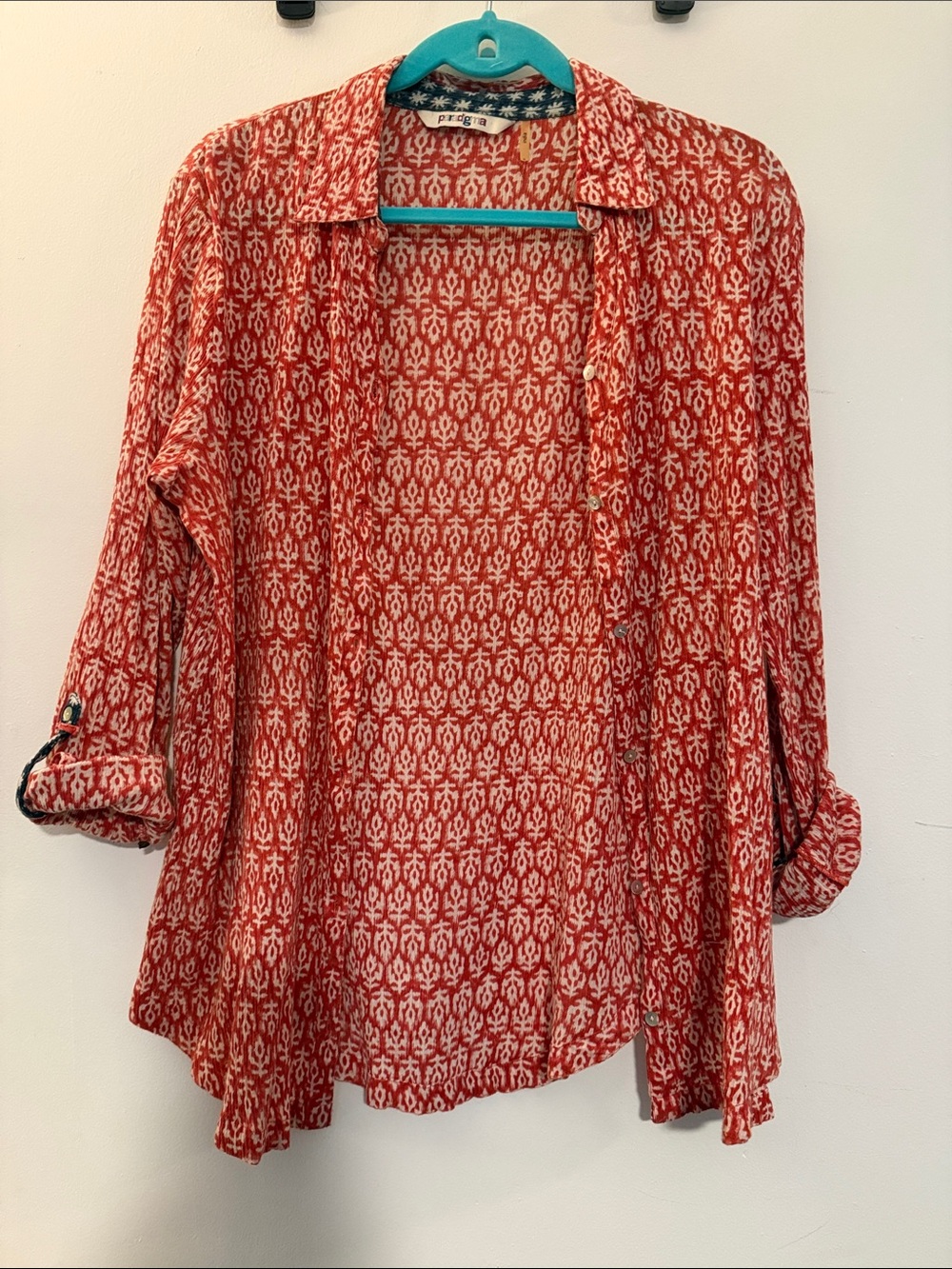 Red Printed Button-Down Shirt by Raga - Relaxed Casual Top